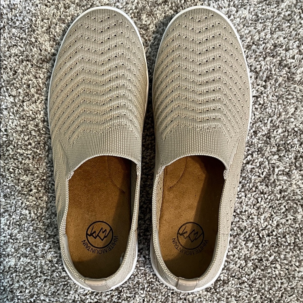 White Mountain Women's Tan Slip-On Sneakers